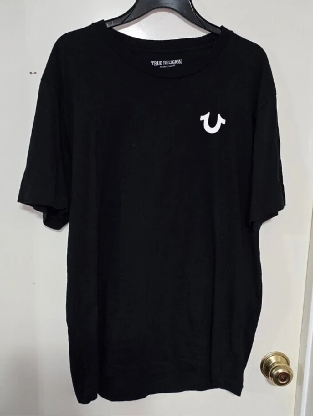 True Relogion Black Short Sleeve Tee Woth Horseshoe Logo